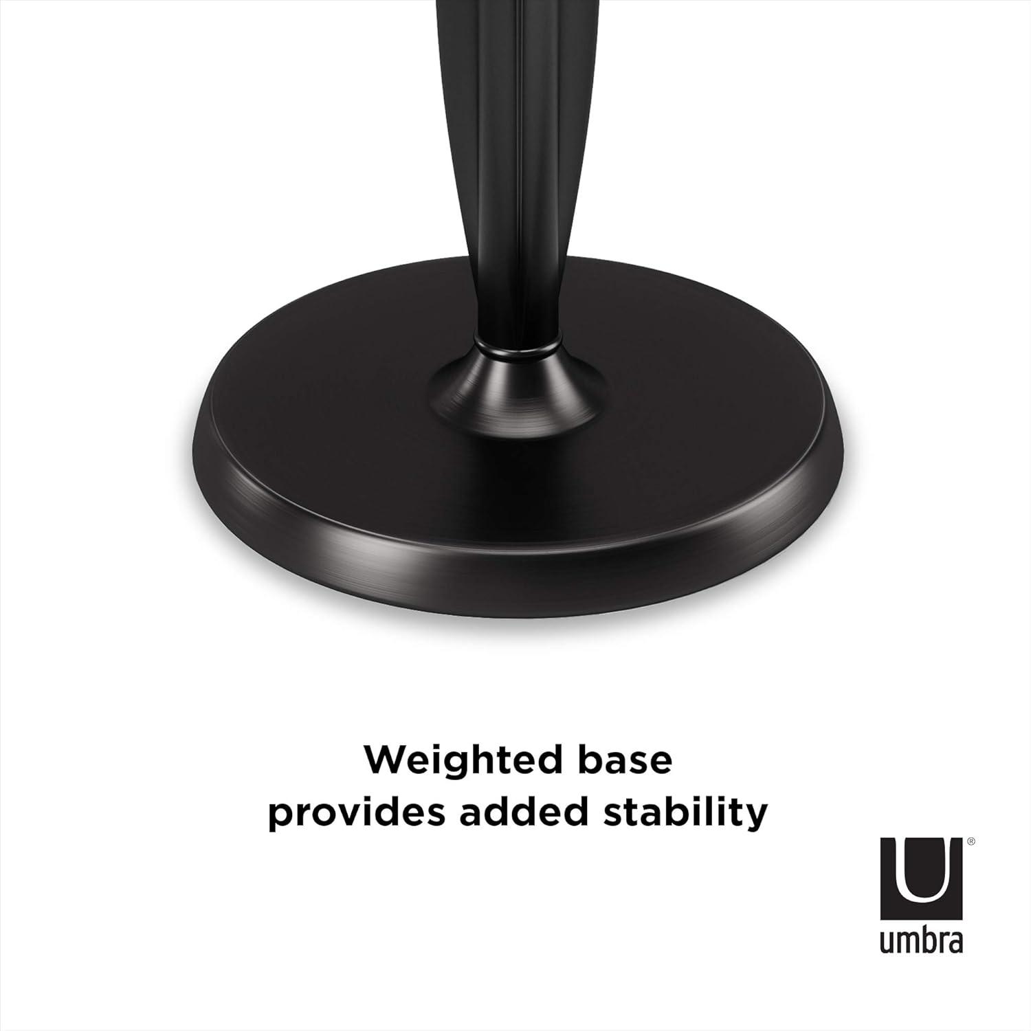 Umbra Tug Paper Towel Holder with Weighted Base, 13.5 Inch, Black
