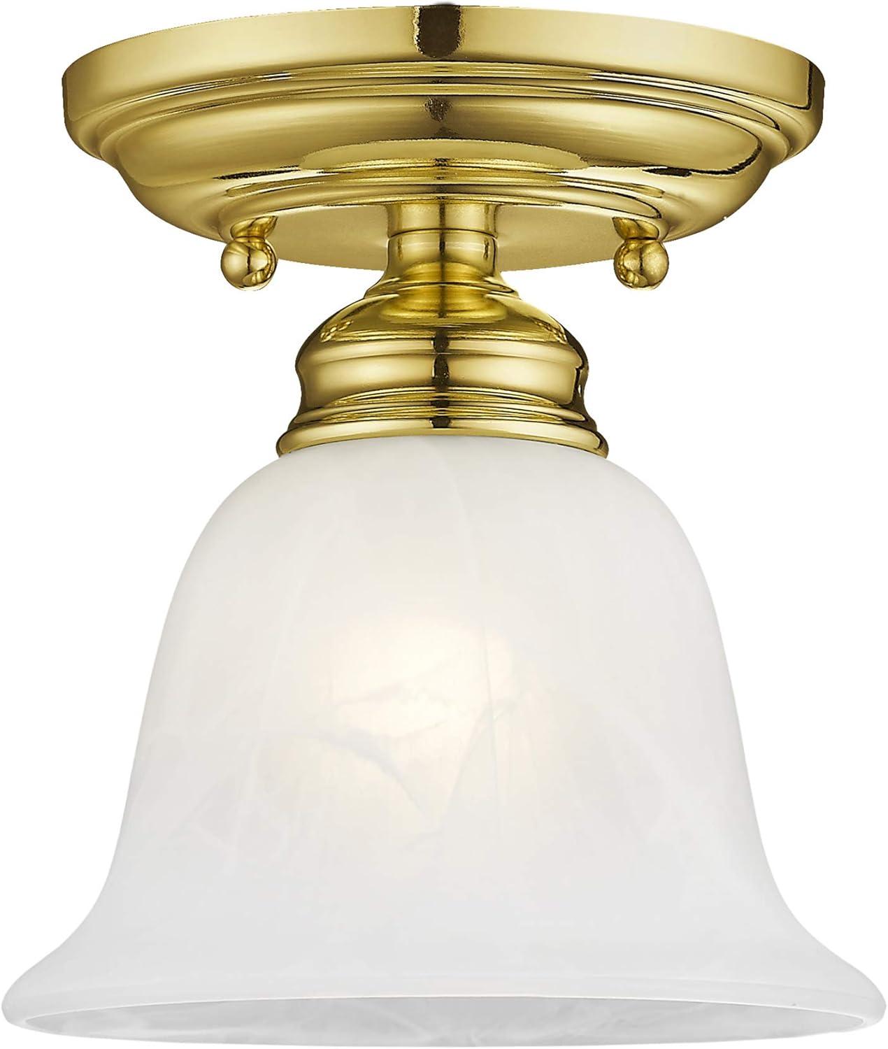 Livex Lighting Essex 1 - Light Flush Mount in  Polished Brass