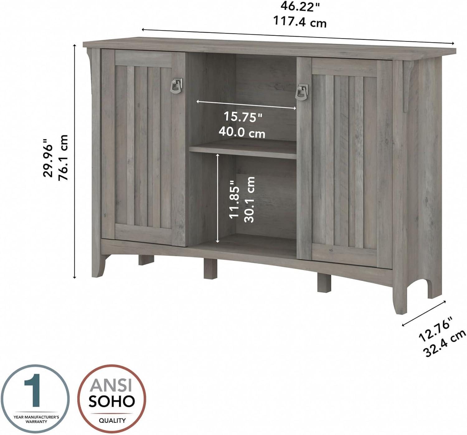 Bush Furniture Salinas Accent Storage Cabinet with Doors, Driftwood Gray