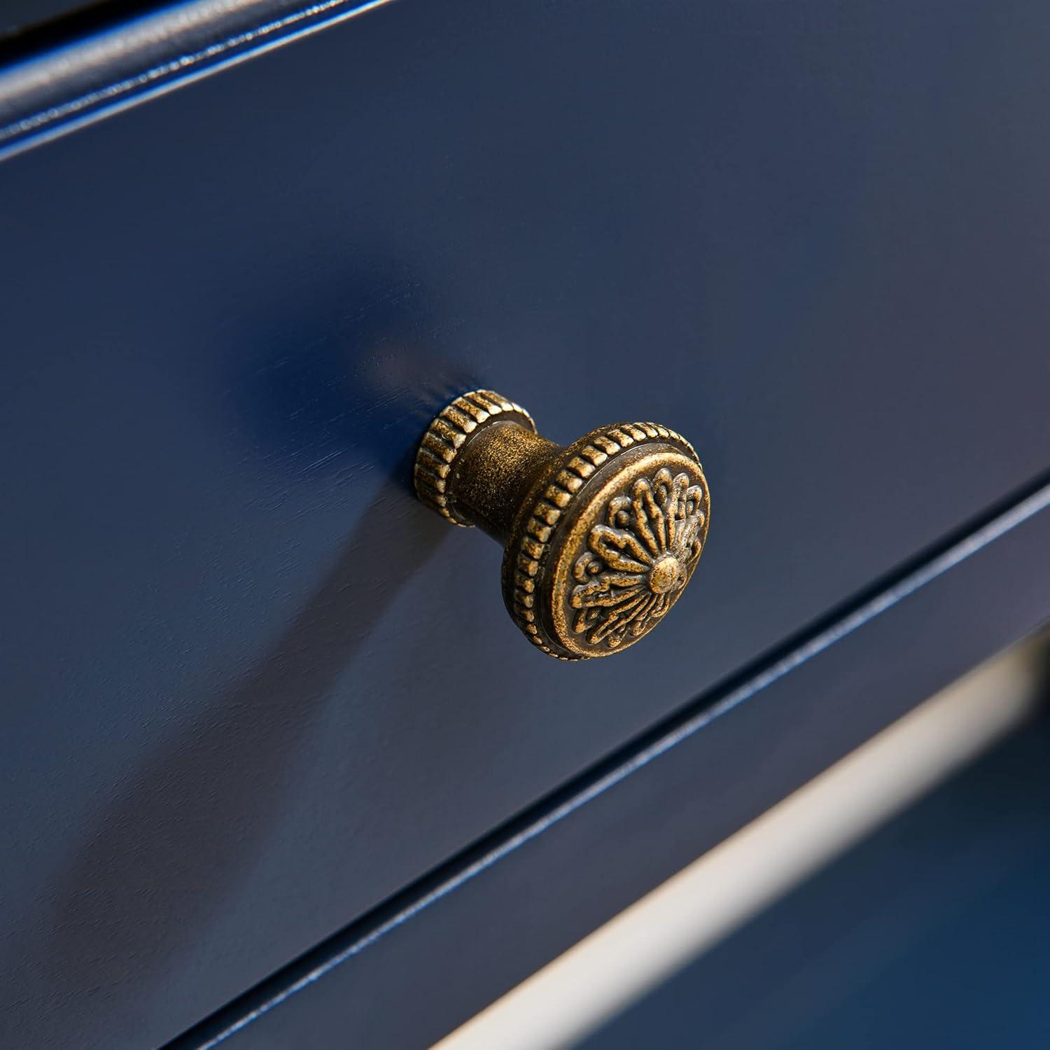 Solid Wood Console Entry Table with 2 Drawers, Accent Sofa Table with Storage Shelf, Narrow Entryway Hall Table for Living Room Office Easy Assembly 35.54" L x 30" H x 13.78" W Blue SFZ-004BL