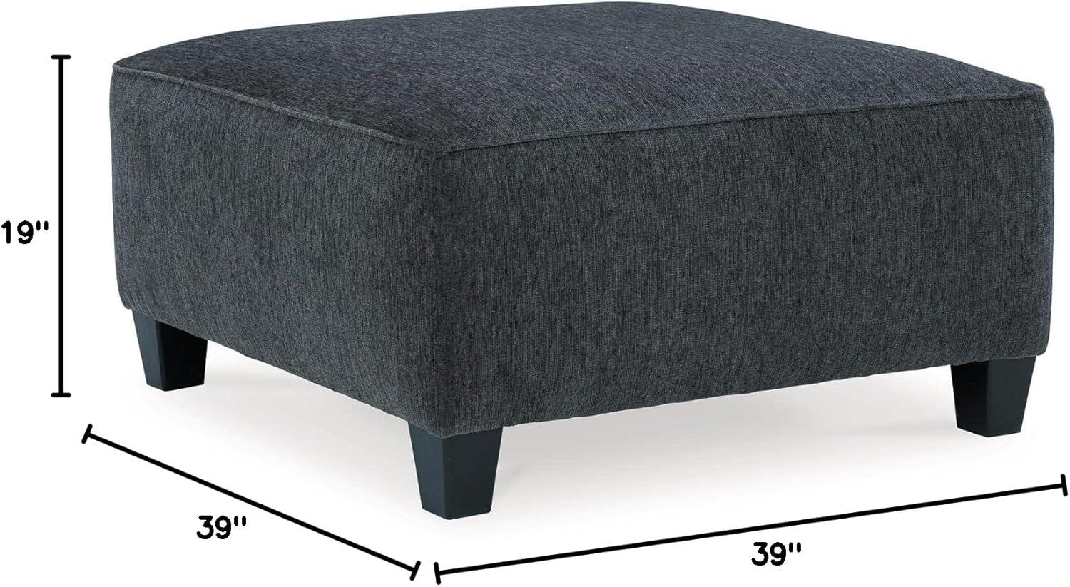 Contemporary Gray Chenille Oversized Footstool 39"x39"
