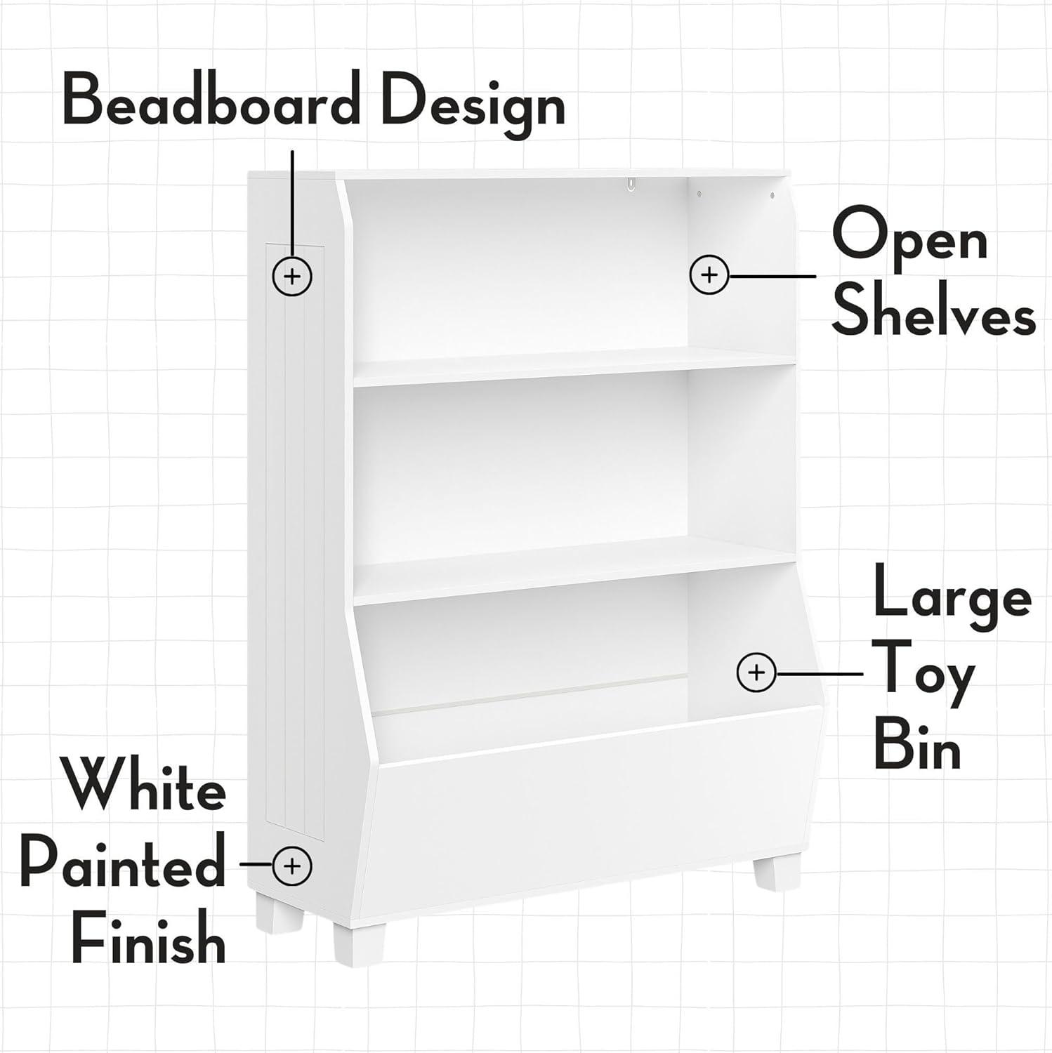 Kids 34" Bookcase with Toy Organizer and 2 Bins