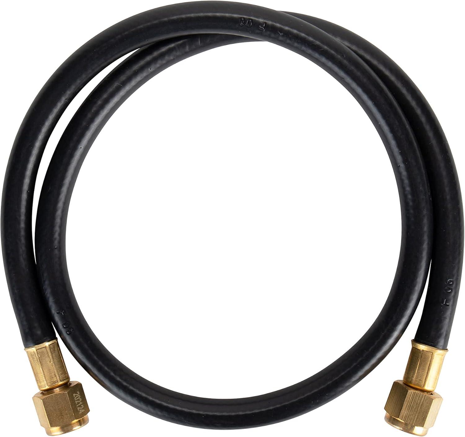 3-Foot Black Propane Hose with Brass Fittings