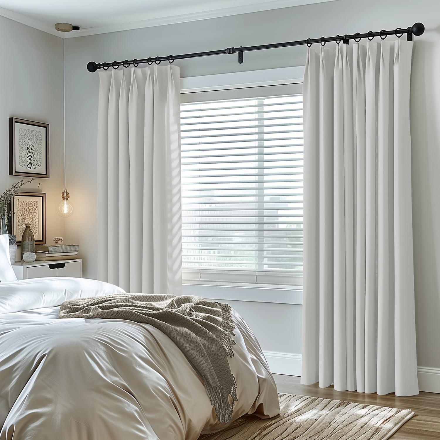 Hokku Designs Faux Linen 100% Blackout Curtains, 108" L, X 108 L, 2 Pieces