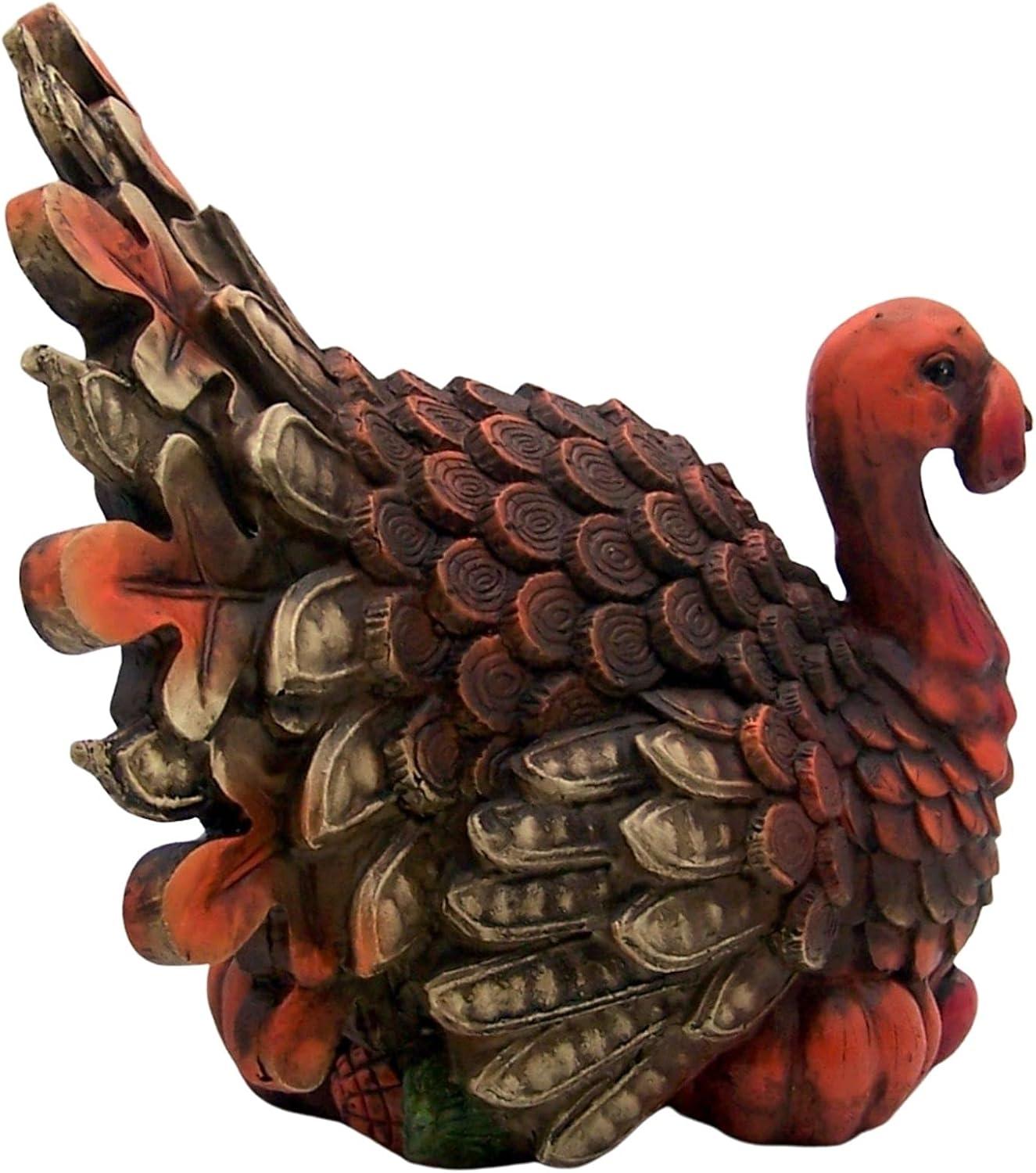 Rustic Autumn Resin Turkey Table Figurine