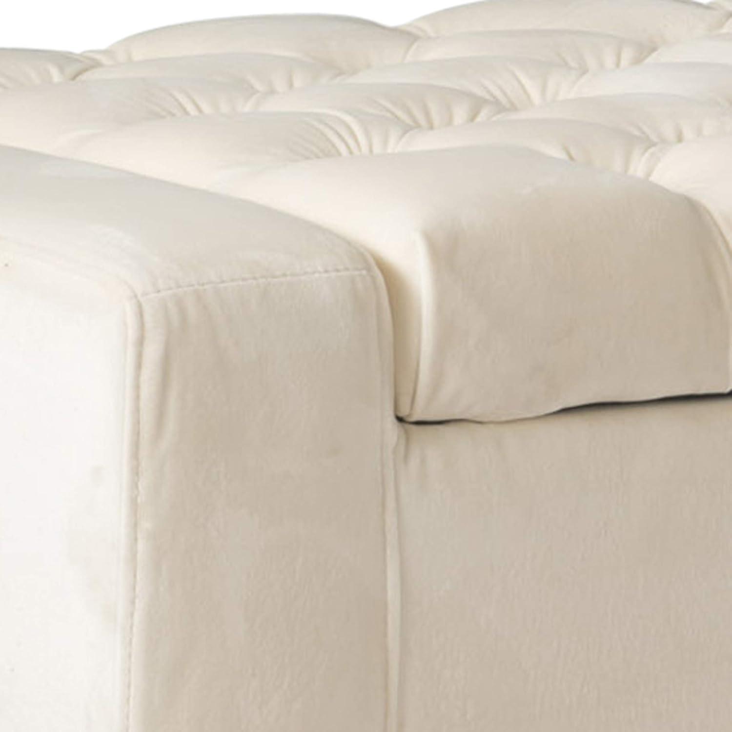 Hikaru Storage Ottoman - Ivory New Velvet - Christopher Knight Home