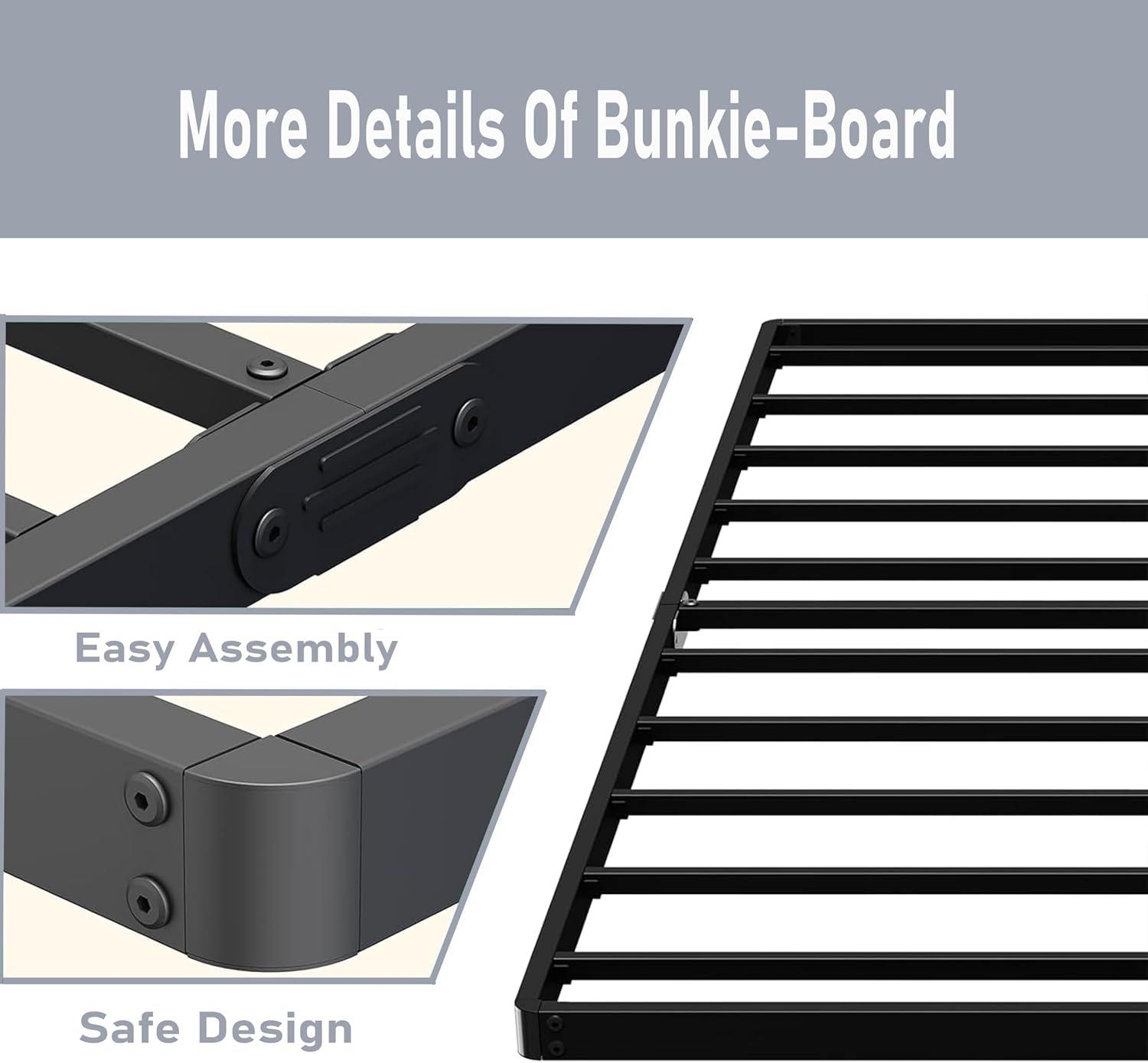 Bercht 2" Low Profile Metal Box Spring Bunkie Board, Thin Bed Slat Replacement(No legs)