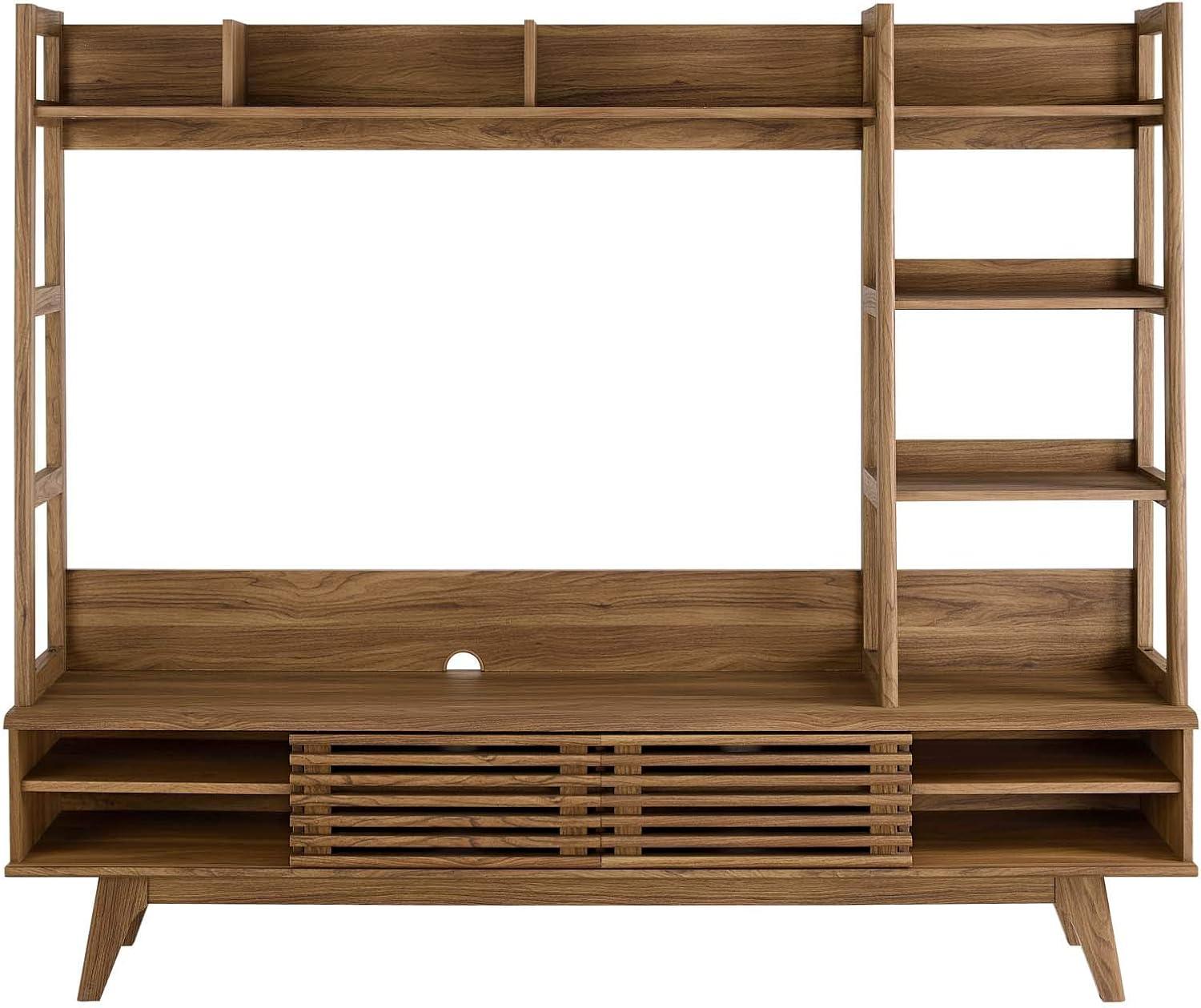 Render TV Stand Entertainment Center Walnut