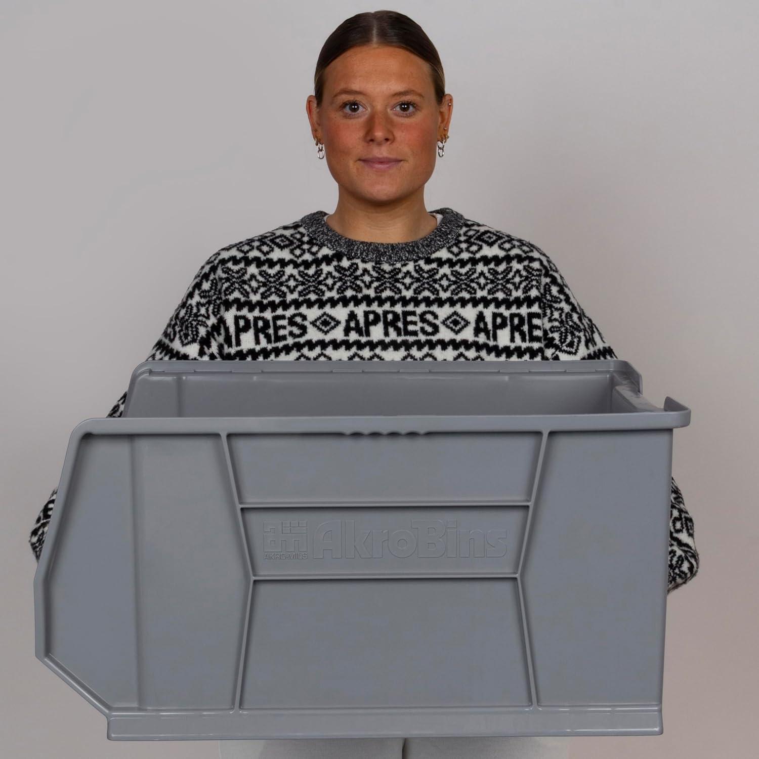 Yellow Heavy-Duty Plastic Stackable Storage Bin