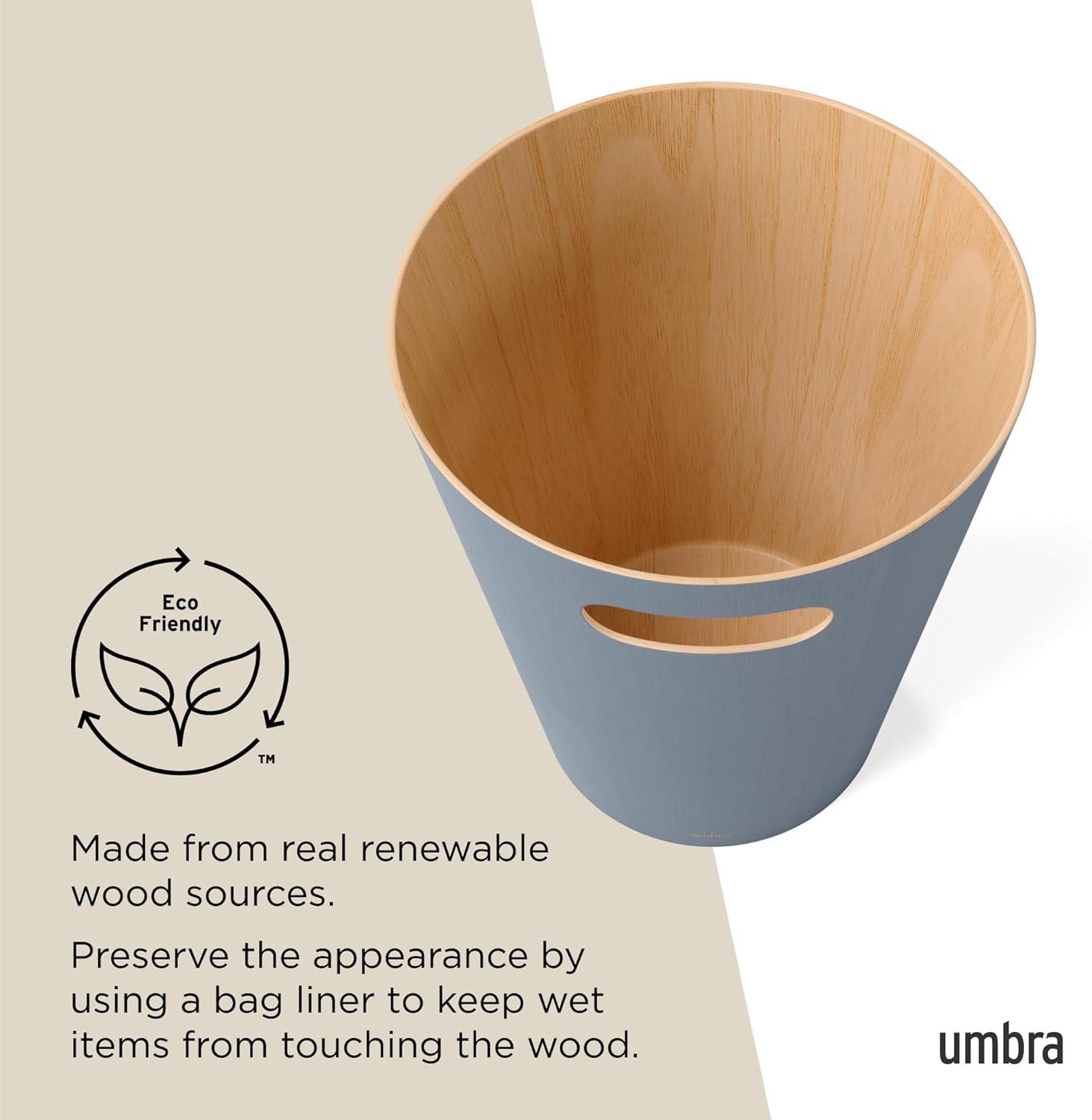 Umbra Woodrow Trash Can 2-Gallon (7.5 L) Capacity