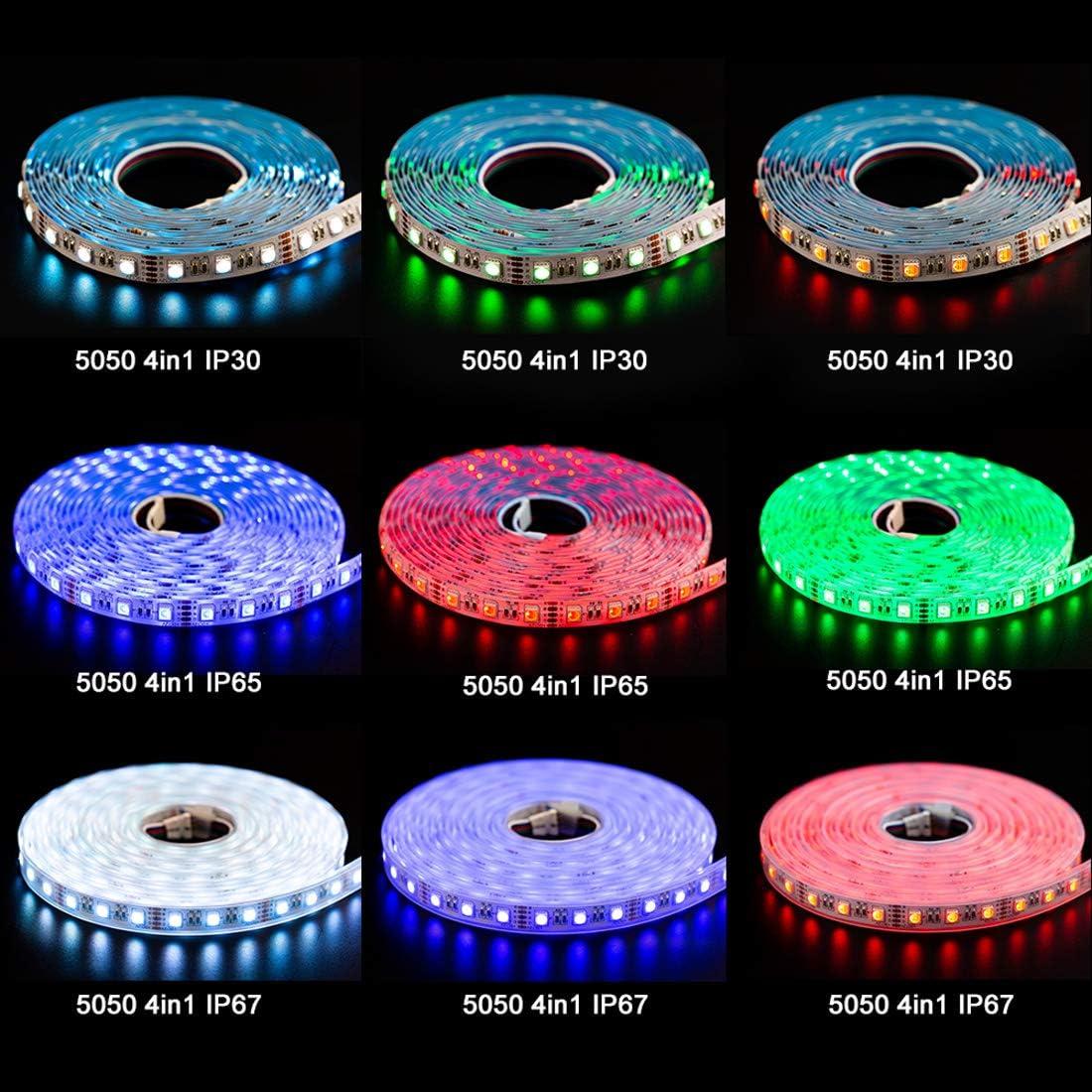 BTF-LIGHTING 5050 RGBW RGB+Warm White(2700K-3000K) 4 Colors in 1 LED Tape Light DC12V 5m 16.4ft 60LED/m Multi-Colored IP30 Black 12mm PCB for Bedroom Kitchen Home Decoration(No Adapter or Controller)