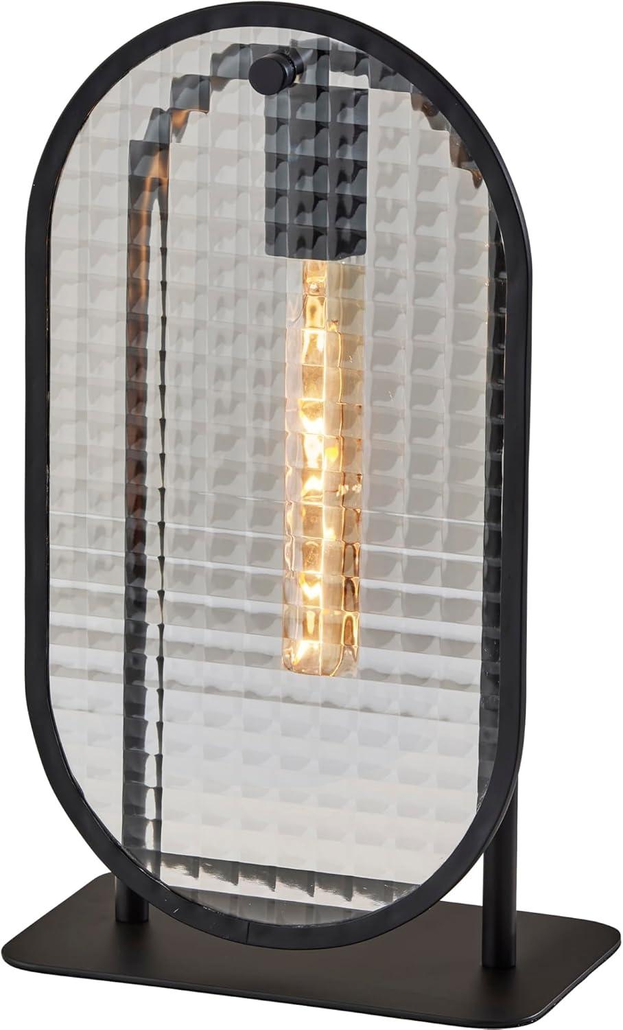 Landon Table Lantern Black - Adesso: Modern Accent Lamp, ETL Listed, Metal Body, Glass Shade, No Assembly Required