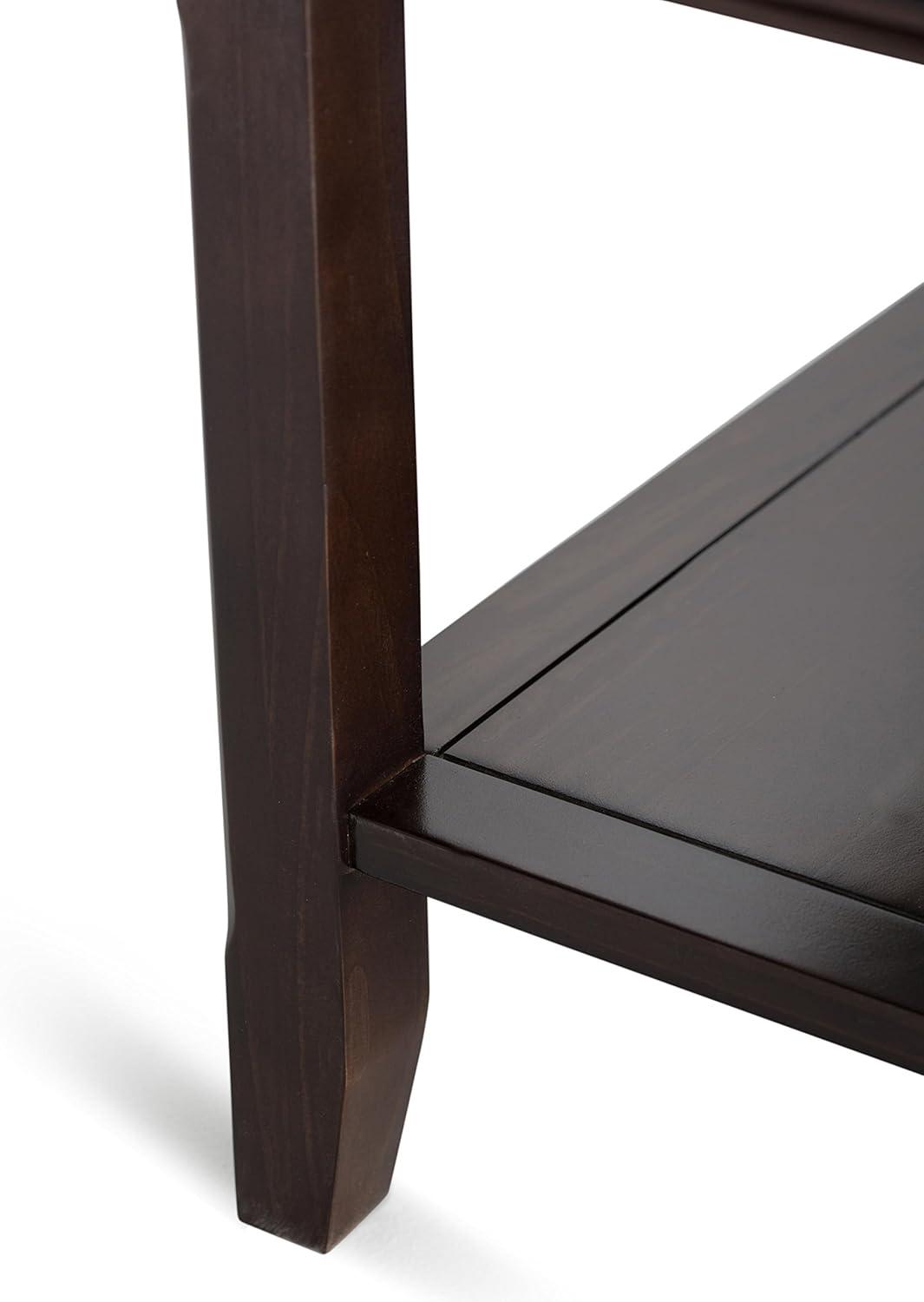 SIMPLIHOME Acadian SOLID WOOD 36 inch Wide Square Transitional Coffee Table in Brunette Brown, for the Living Room and Family Room