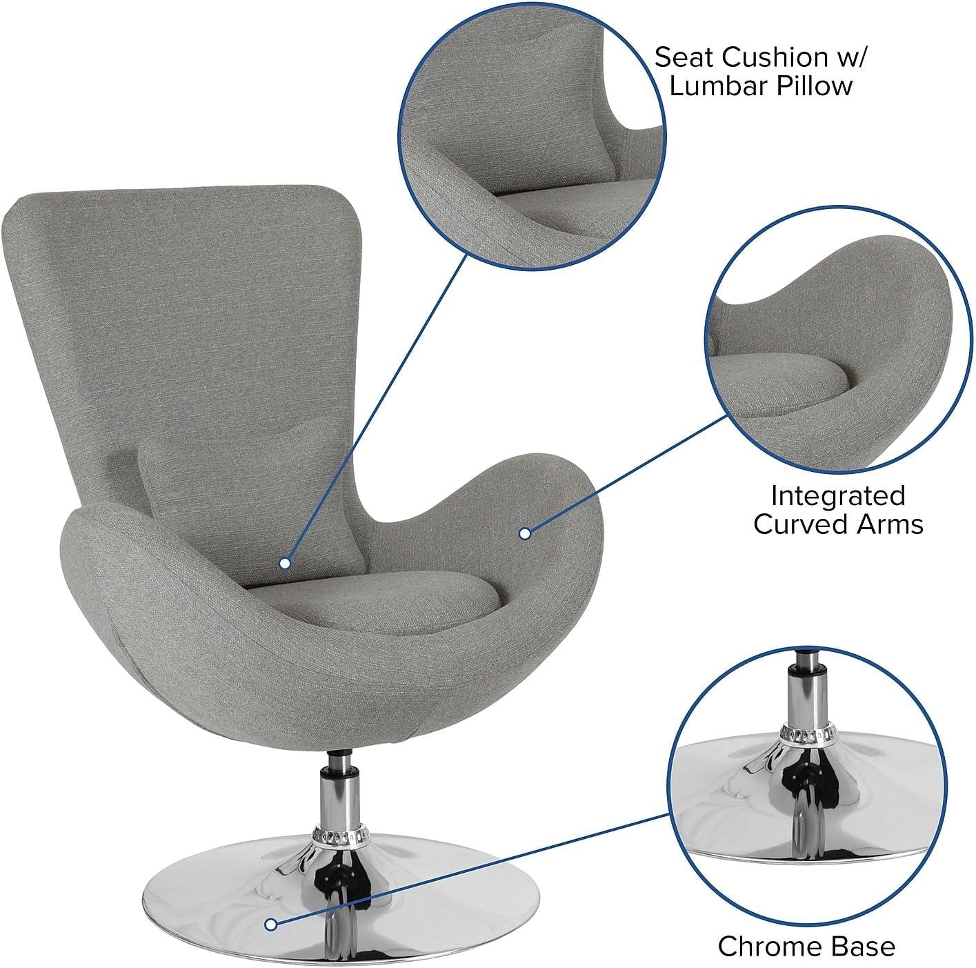 Flash Furniture Egg Series Side Reception Chair with Bowed Seat