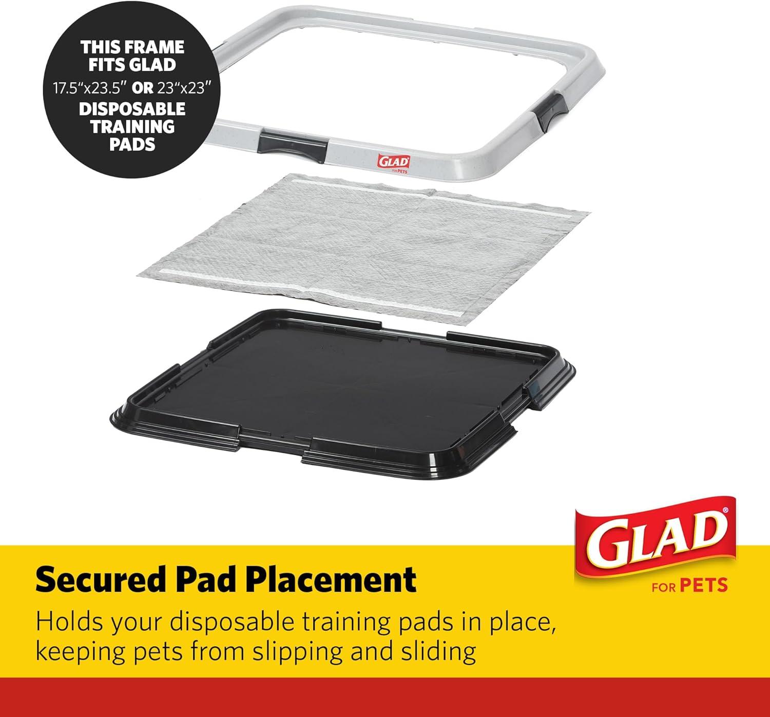 GLAD For Pets Dog Training Pad Potty Training Pad Holder with Leak Protection 23"x23"