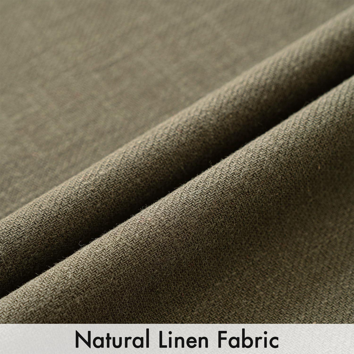 MIULEE Pack of 2 Decorative Linen Pillow Covers 18x18 Inch Olive Green Farmhouse Soild Neutral Throw Pillow Covers Soft Accent Decorative Pillowcases Home Decors for Couch Sofa Bed Living Room