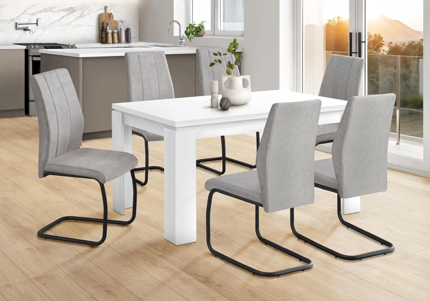 Monarch Specialties Dining Table 60" Rectangular Kitchen Dining Room White Laminate Contemporary Modern