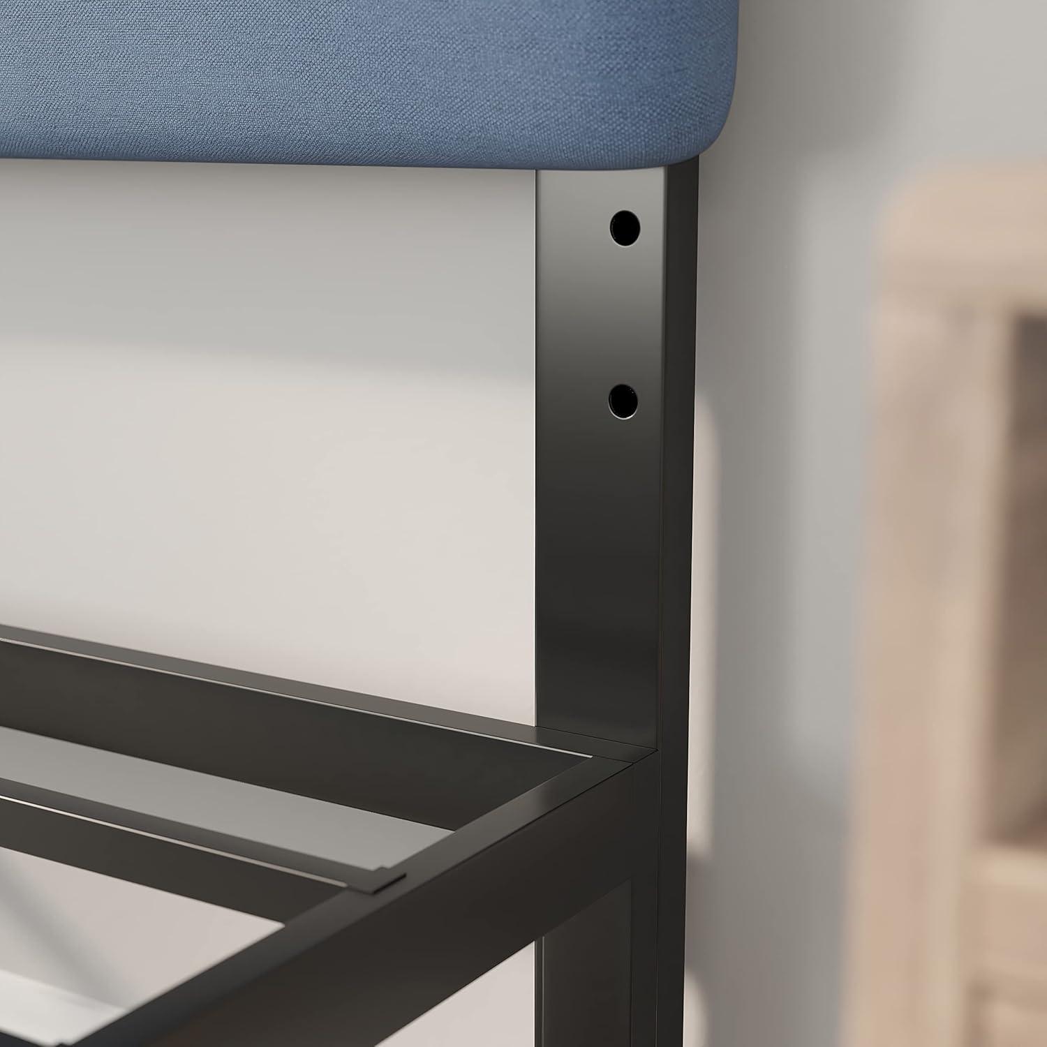 Flash Furniture Paxton Full Channel Stitched Fabric Upholstered Headboard, Adjustable Height from  44.5" to 57.25" - Blue