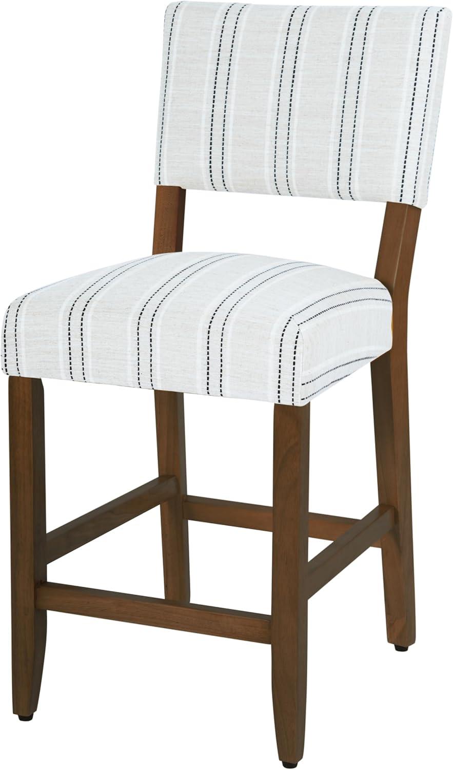 24" Curved Top Counter Height Barstool Safari Taupe - HomePop: Kitchen Seating with Back, Wood Legs