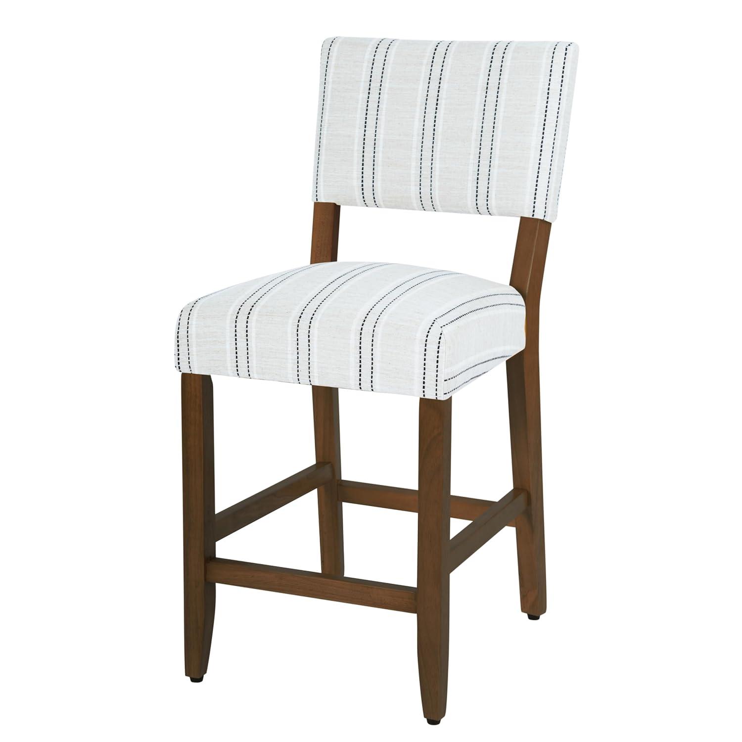 24" Curved Top Counter Height Barstool Safari Taupe - HomePop: Kitchen Seating with Back, Wood Legs