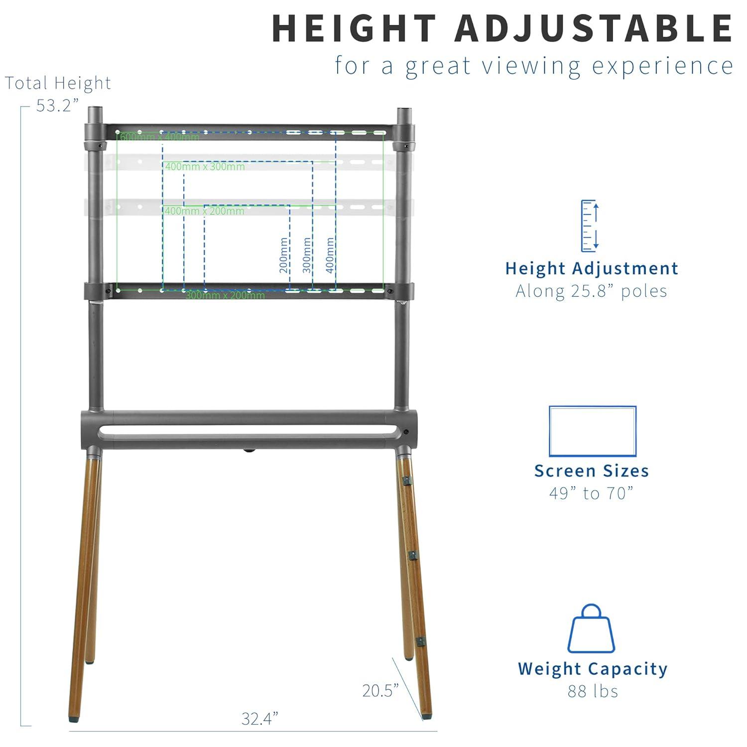 Vivo Easel Studio TV Stand with RGB Light