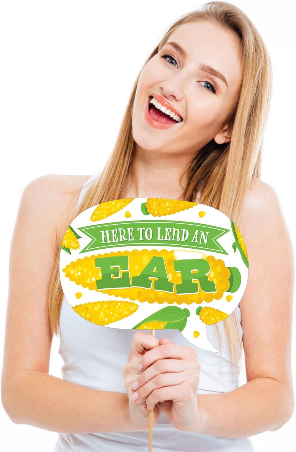 Big Dot of Happiness It's Corn - Fall Harvest Party Photo Booth Props Kit - 20 Count