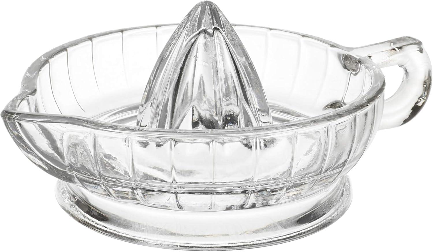 HIC Kitchen Citrus Juicer Reamer with Handle and Pour Spout, Heavyweight Glass