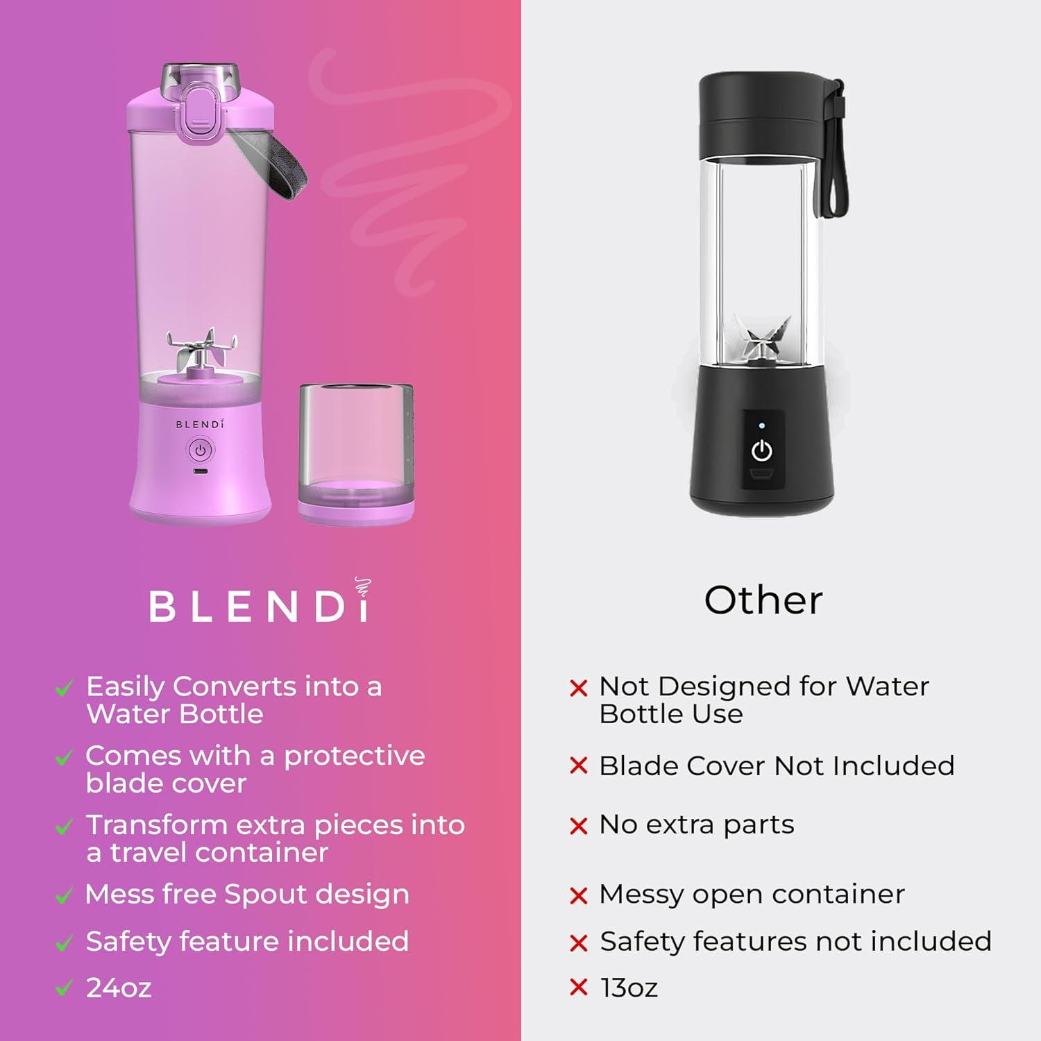 BLENDI X Portable Blender Purple: 24oz Personal Blender, 150W, 2 Speeds, Stainless Steel & Plastic, Hand Wash