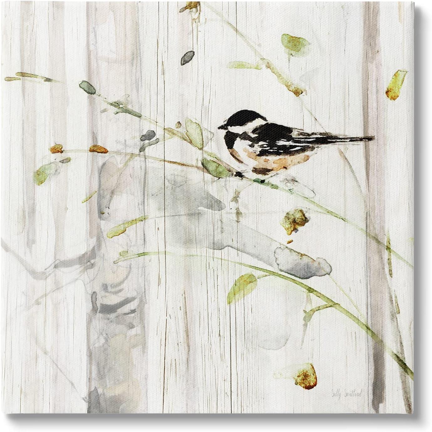 Stupell Industries Cottage Bird Botanical Nature Animals & Insects Painting Gallery Wrapped Canvas Print Wall Art