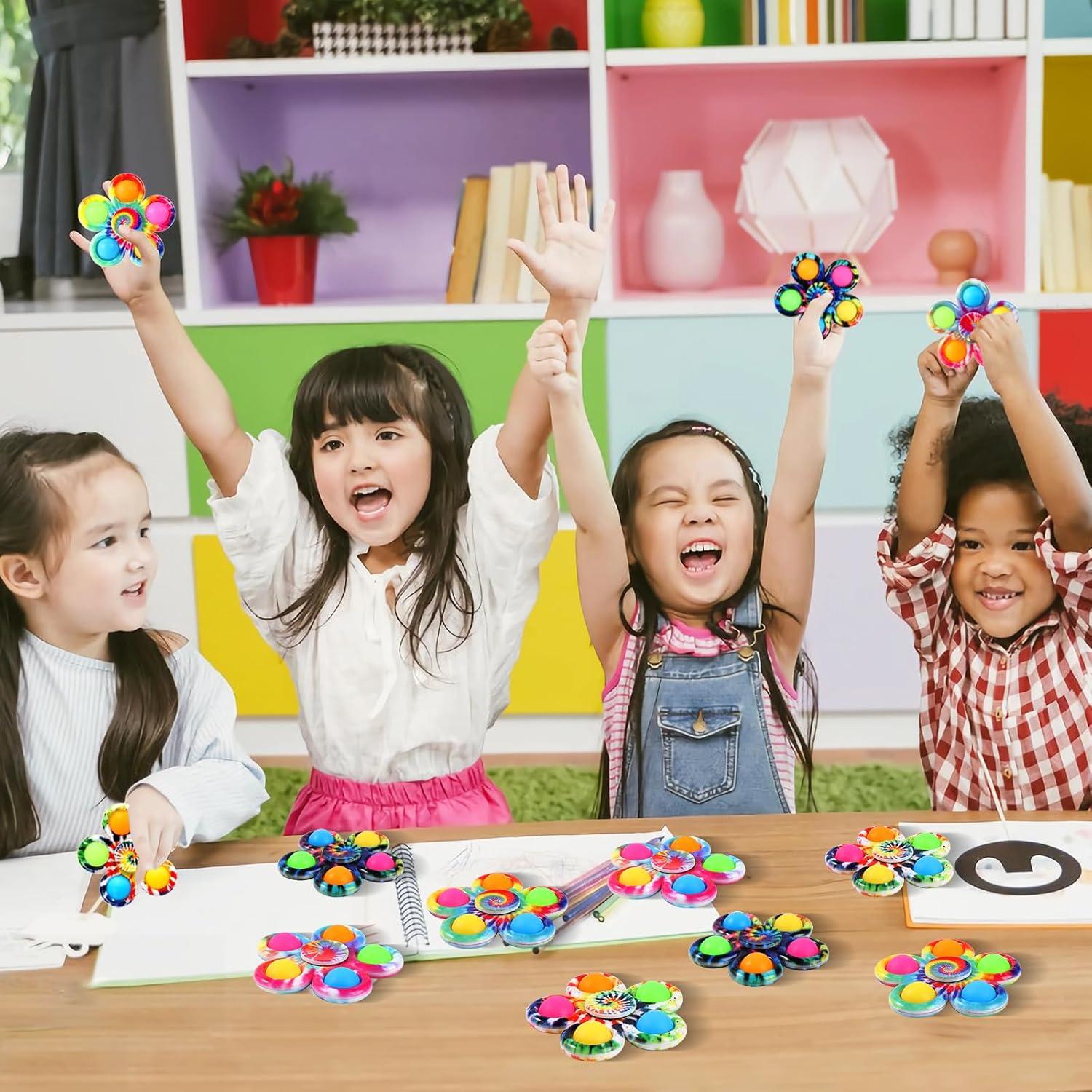 Gigilli 24 Pack Party Favors Fidget Spinners for Kids 4-8 8-12, Goodie Bags Stuffers for Kids 3-5, Pop Mini Fidget Toys Bulk ADHD Classroom Prizes, Toddler Birthday Party Gifts, Adult Anxiety Toys
