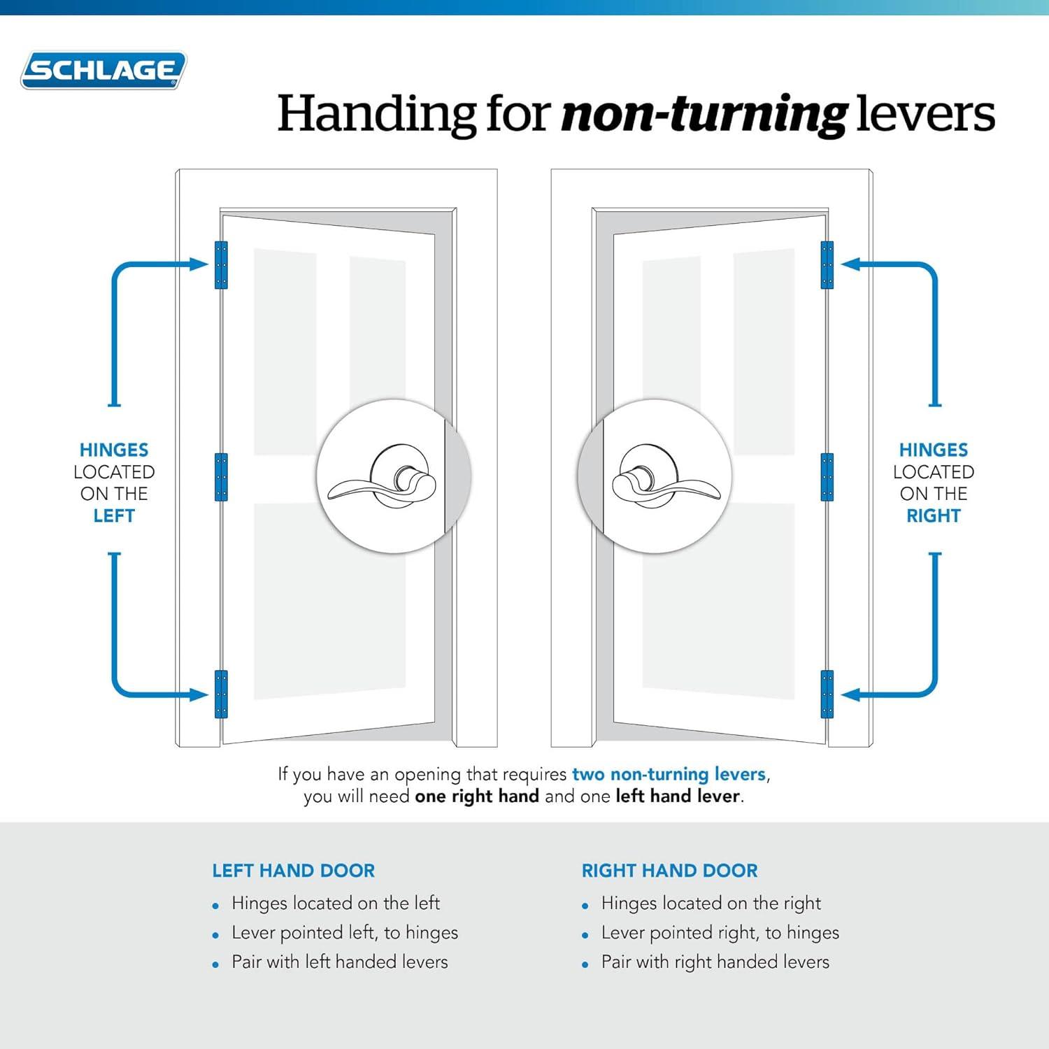 Accent Lever with Addison Trim Non-Turning Lock