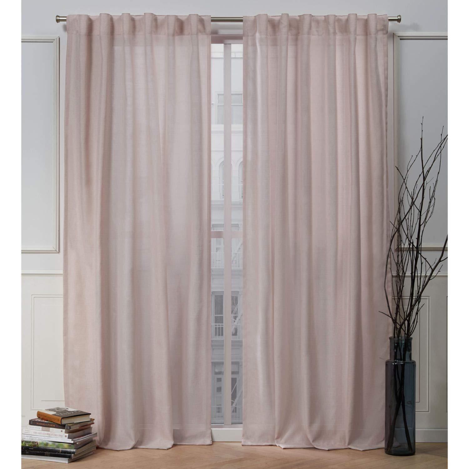Nicole Miller Nicole Miller Faux Linen Slub Textured Hidden Tab/Rod Pocket Top Light Filtering Curtain Panel Pair (Set of 2)