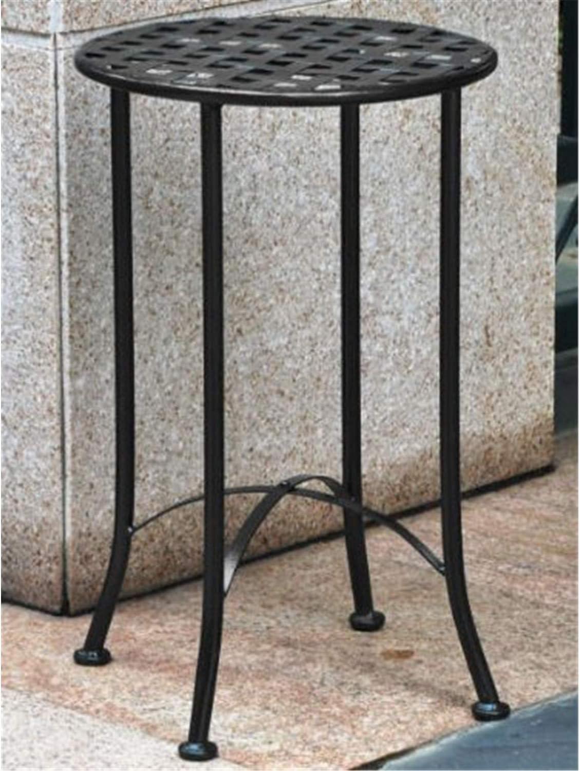 Mandalay Iron Round Table, Antique Black
