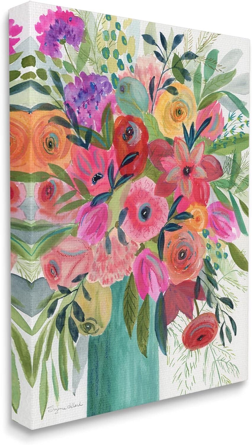 Stupell Industries Bold Red & Pink Mixed Bouquet Canvas Wall Art