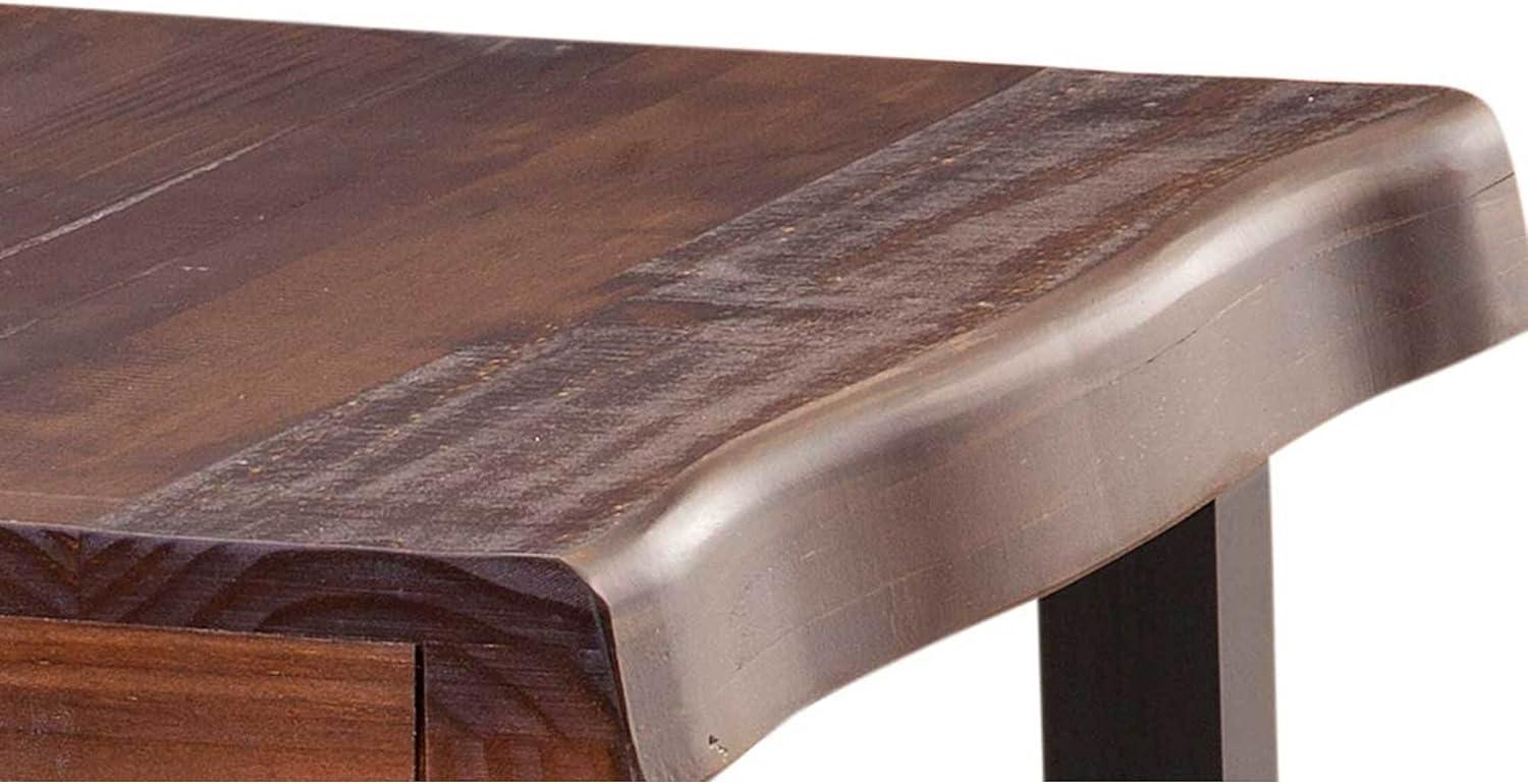 Jennings Live Edge End Table Cherry/Black - Steve Silver Co.: Solid Pine, Rustic Modern, Square Shape