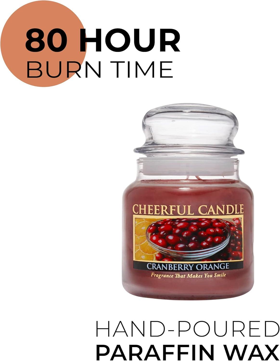 Cranberry Orange Scented Red Paraffin Jar Candle with Lid