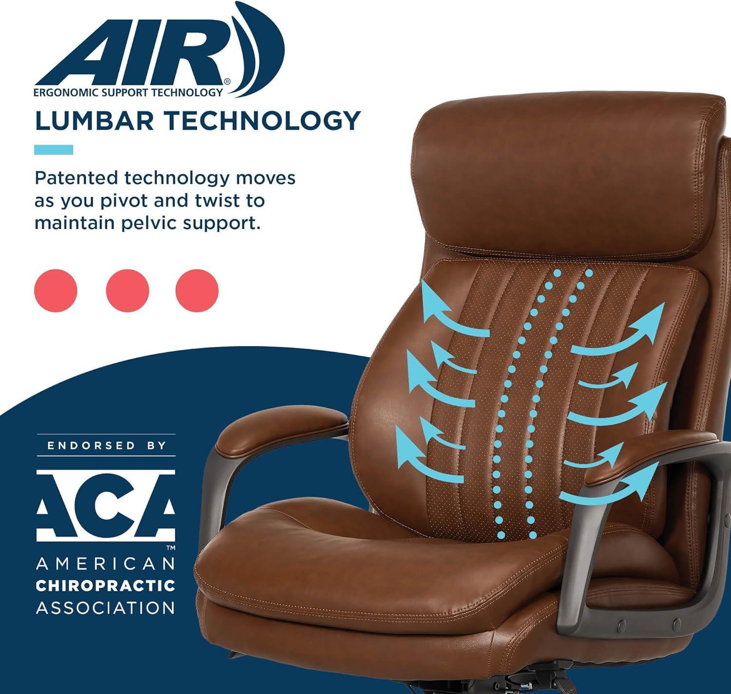 La-Z-Boy La-Z-Boy® Nova Executive Office Chair, Patented AIR Ergonomic Support Technology®, High-Back Premium Comfort & Support, Vegan PU Leather