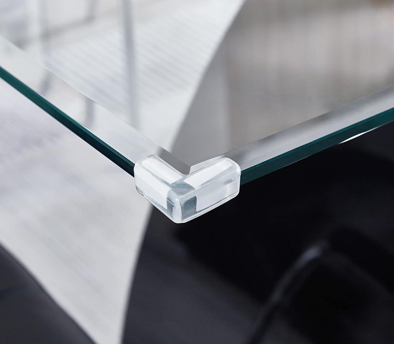 Stylish Dining Room Table, Luxury Glass Top Dining Table