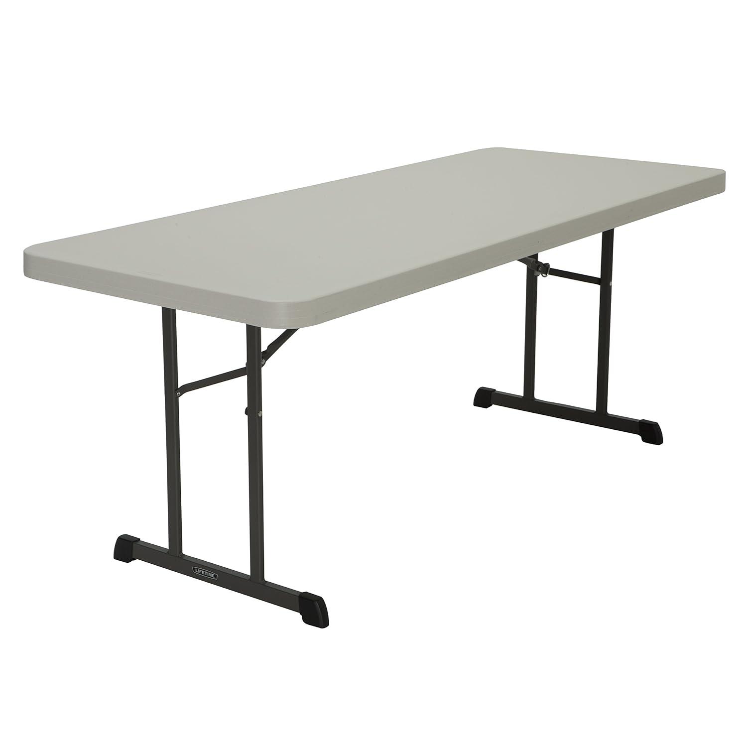 Lifetime 6 Foot Rectangle Folding Table, Indoor/Outdoor Professional, Putty (80126)