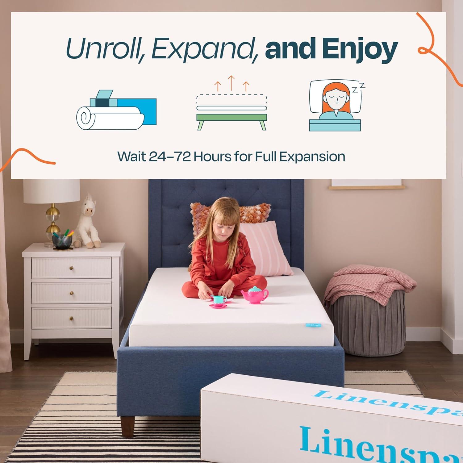 Linenspa 5 Inch Gel Memory Foam Mattress Twin - Firm - Low Profile Bed 5 Inch Twin Mattress