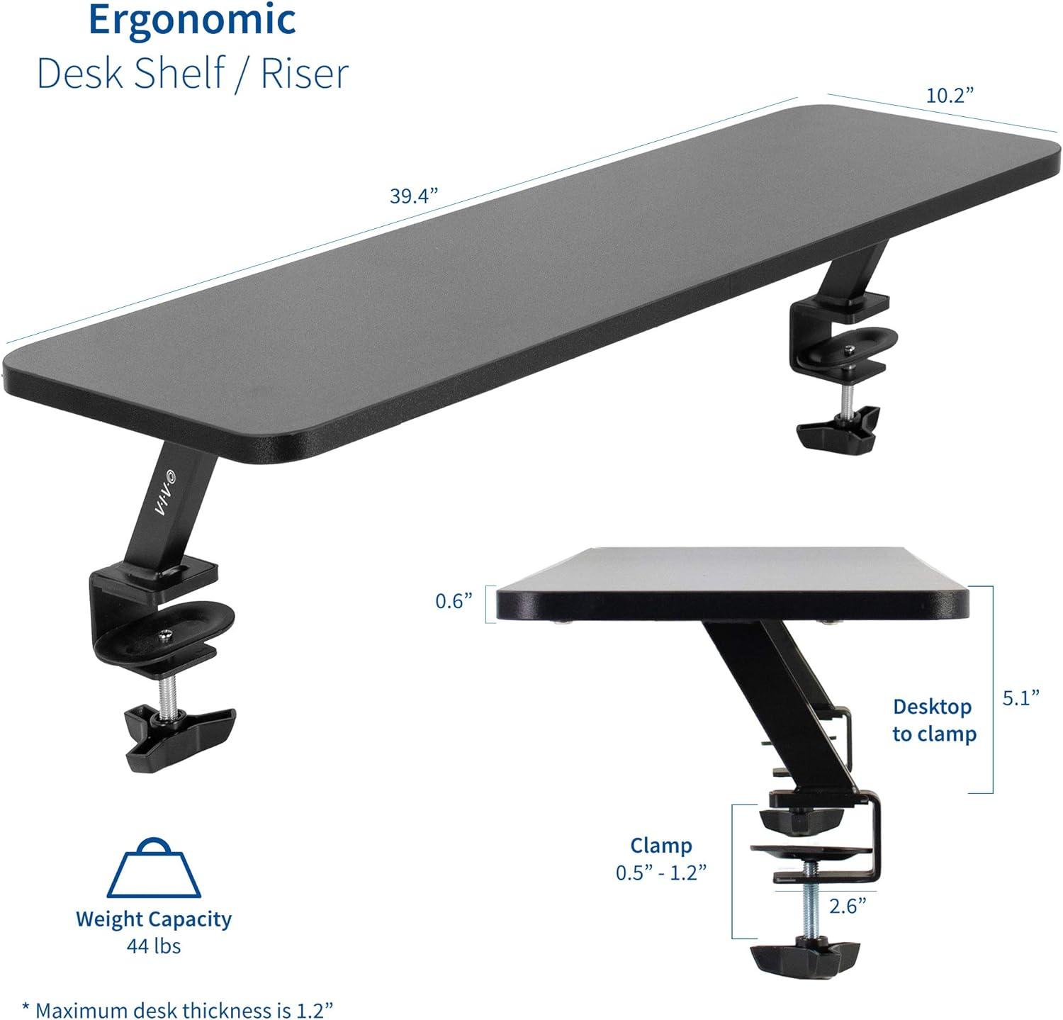 Clamp-on 40in Shelf Monitor Riser