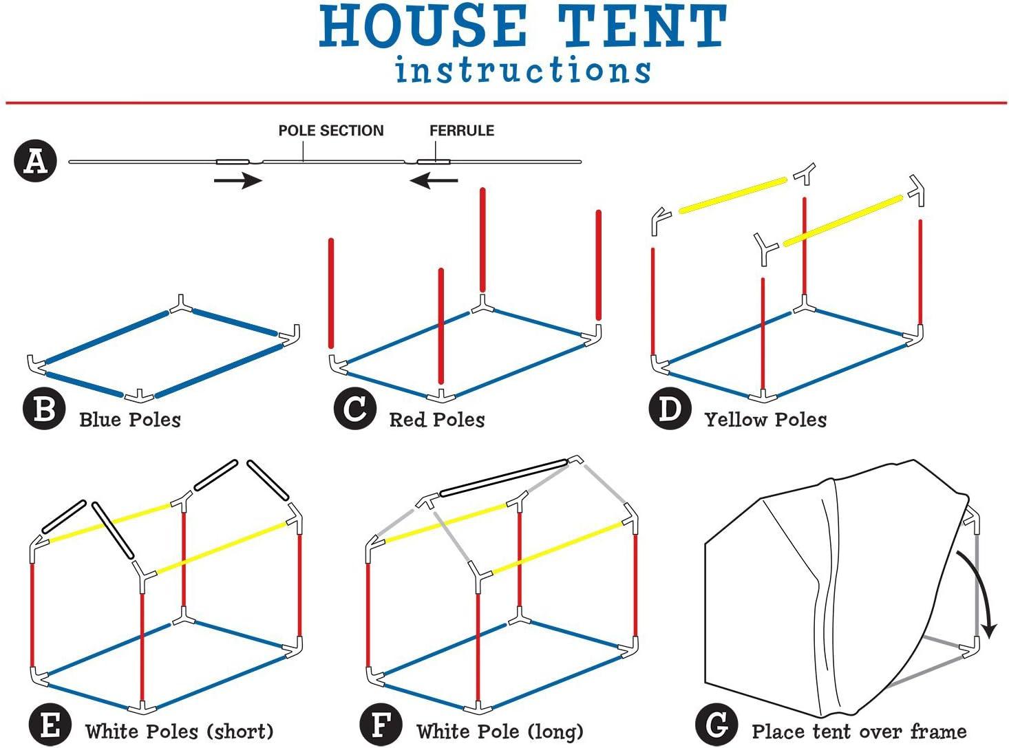 Pink and Yellow Cottage House Kids Play Tent 58" x 48"