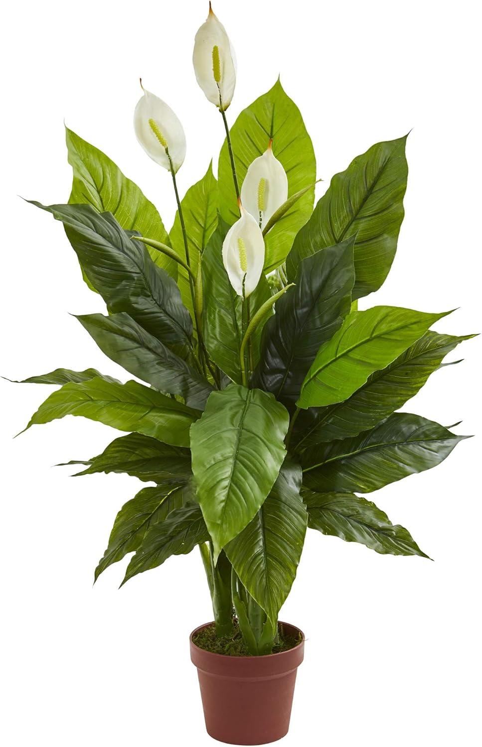 Nearly Natural 42-in Spathiphyllum Artificial Plant (Real Touch)