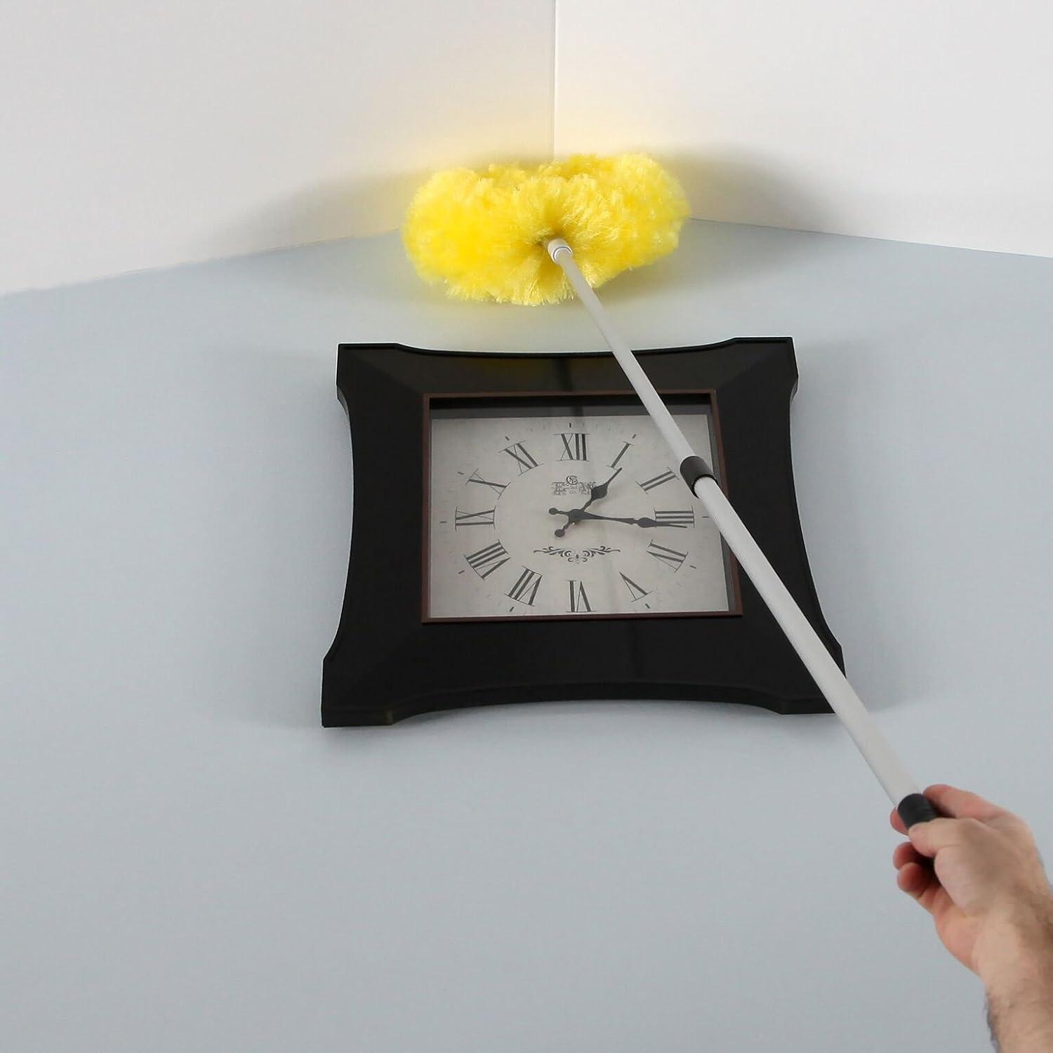 The Lakeside Collection Telescopic Duster with Yellow Brush Head for the Ceiling and High Fixtures