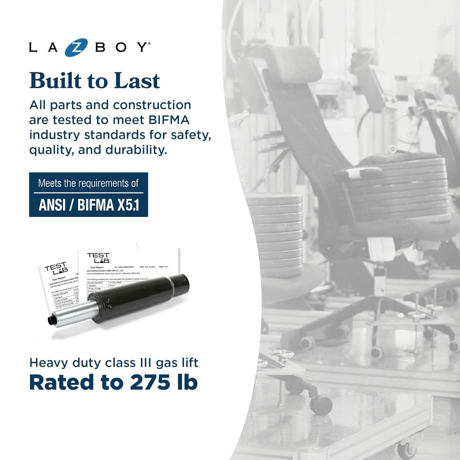 La-Z-Boy Baylor Bonded Leather Adjustable Ergonomic Executive Office Chair with Lumbar Support