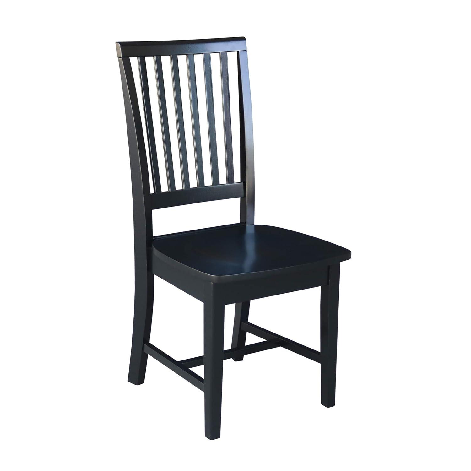 Set of 2 Mission Side Chair Black - International Concepts: Solid Wood, Slat Back, Armless