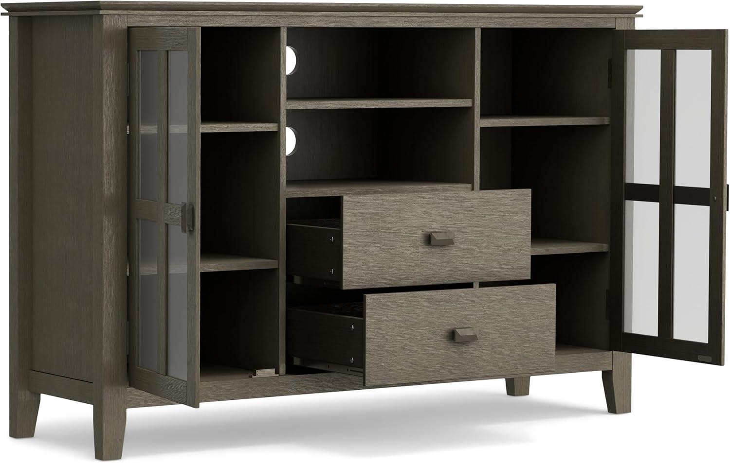 Artisan Wood 53" Transitional TV Media Stand in Farmhouse Gray For TVs up to 60"