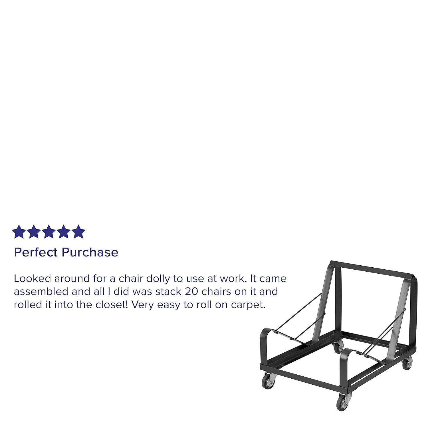 Flash Furniture Celeste Black Steel Heavy Duty Sled Base Stack Chair Dolly - Chair Truck (Set of 2)