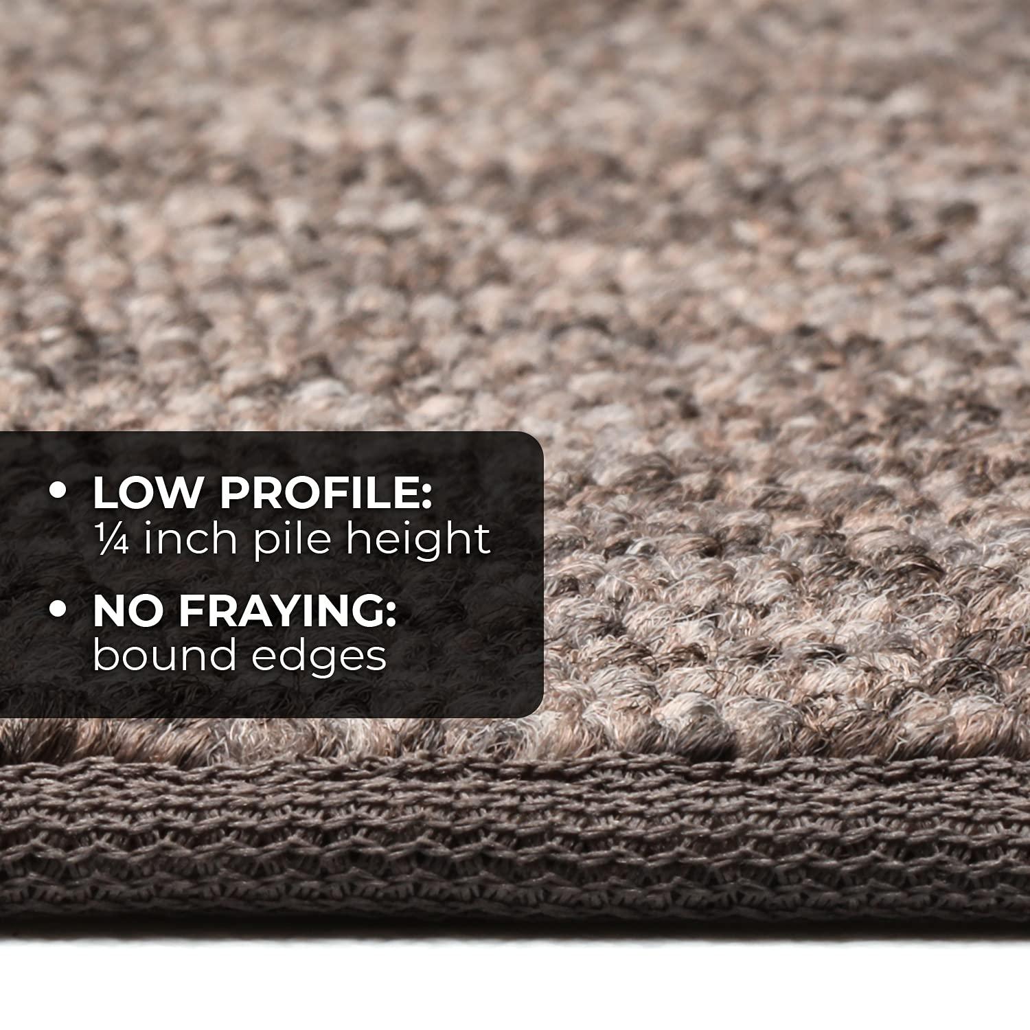 Skid-resistant Carpet Indoor Area Rug Floor Mat - Pebble Gray - 3' X 3' - Many Other Sizes to Choose From