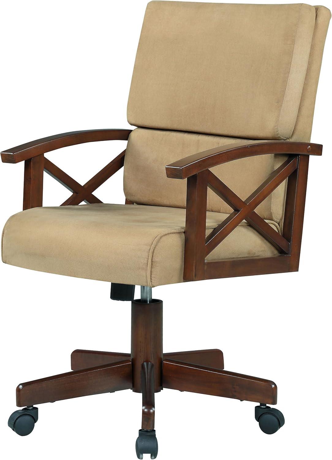 DPlus Upholstered Game Chair Tobacco and Tan